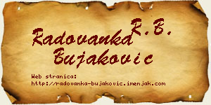 Radovanka Bujaković vizit kartica